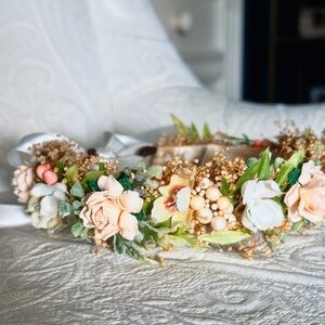 Newborn/Infant Handmade Charming Floral Headband with Pastel Accents